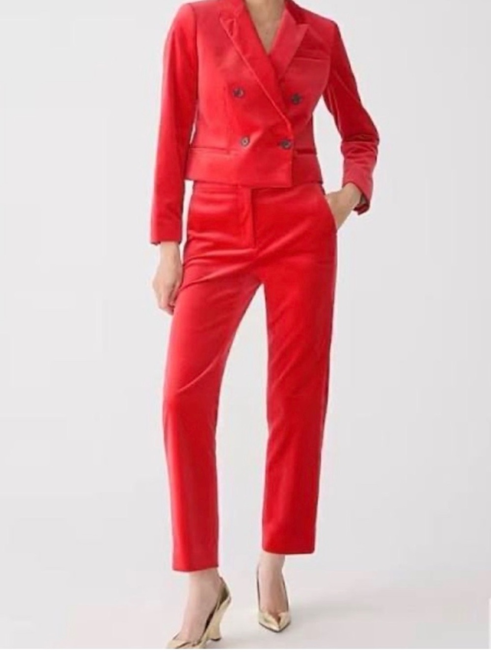 J. Crew Red Velvet Suit size 10